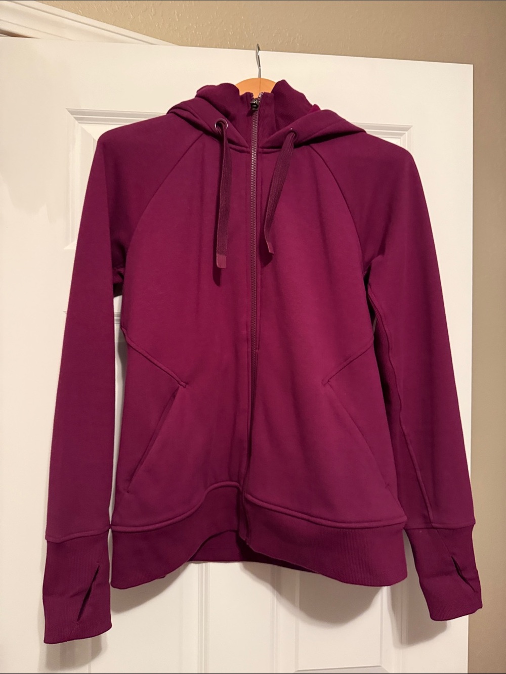 Athleta Berry Full-Zip Hooded Sweatshirt